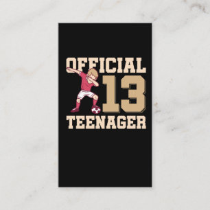 13:e födelsedag 2008 Dabbing Boy Teenager Visitkort