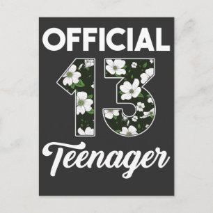 13:e födelsedag 2008 Flower Officiell Teenager Vykort
