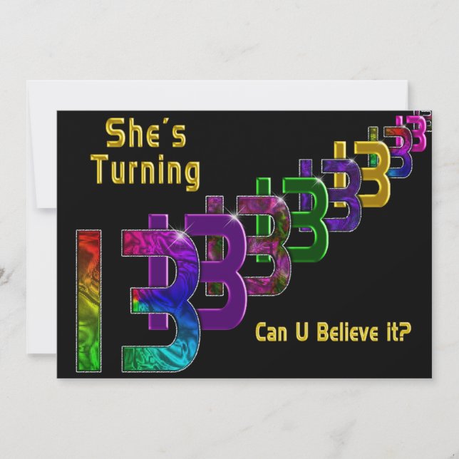 13:e födelsedag, Abstrakt nummer Inbjudningar (Framsida)