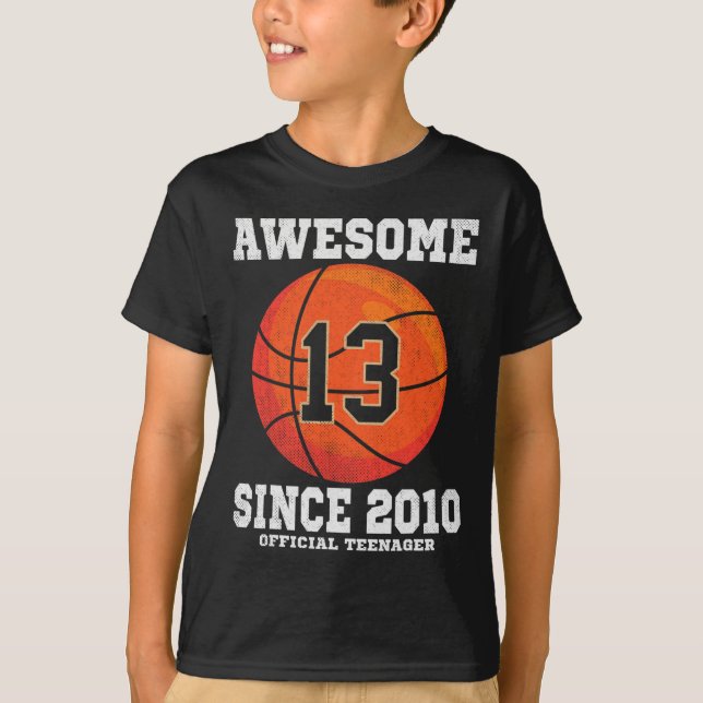 13:e födelsedag Basketball Fläkt 13 år gammal Offi T Shirt (Framsida)