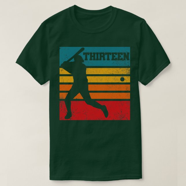 13:e födelsedag Batter Baseball Player T Shirt (Design framsida)