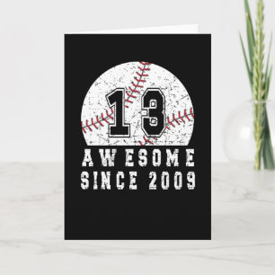 13:e födelsedag Born 2009 Baseball Boy 13 Year Kort