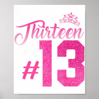 13:e födelsedag flickor 13 år Tonåring Teenager Bi Poster
