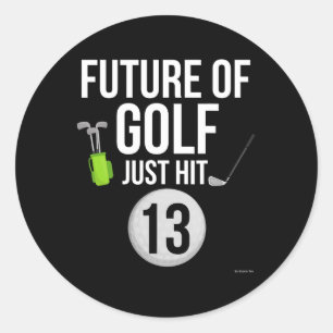 13:e födelsedag Golf T Shirt 13 år gammal födelsed Runt Klistermärke