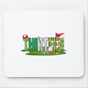 13:e födelsedag Golf-tema 13 år gammal barnsport P Musmatta