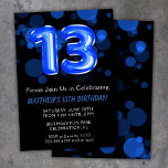 13:e födelsedag: Kids Blue Boy Party Inbjudningar<br><div class="desc">13:e födelsedag: Barn blå party 13:e födelsedagsfest inbjudan för en 13-årig pojke med modernt skript och roligt blå folie ballonger.</div>