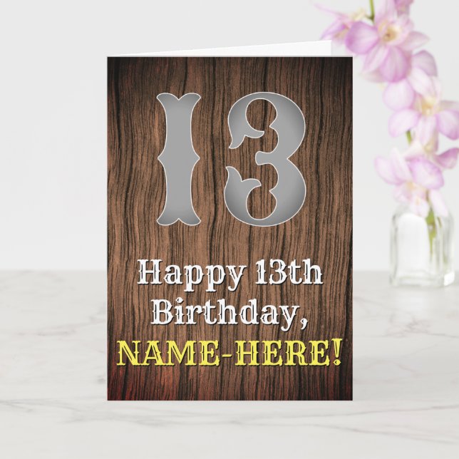 13:e födelsedag: Land Western Inspired Titta, Namn Kort (Orkide)