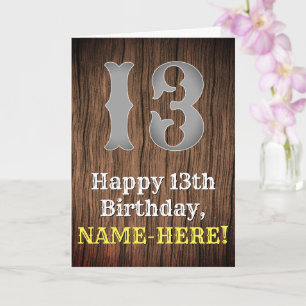 13:e födelsedag: Land Western Inspired Titta, Namn Kort