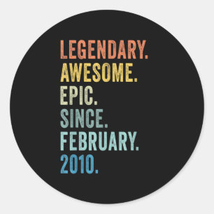 13:e födelsedag Legendary Epic Fantastisk sedan fe Runt Klistermärke