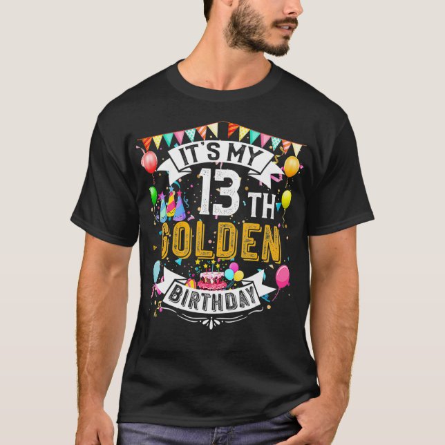 13:e födelsedag min 13:e gyllene födelsedag t shirt (Framsida)