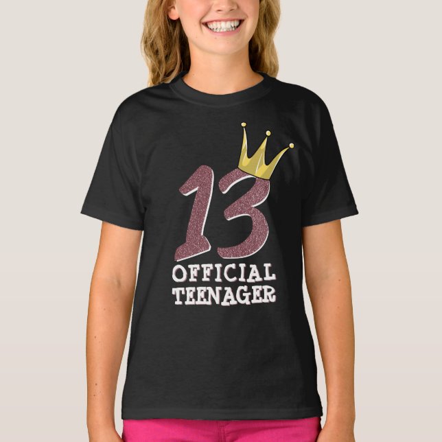 13:e födelsedag Officiell Tonåring Tonåring Krona  T Shirt (Framsida)