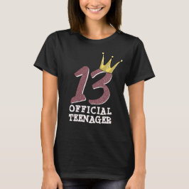 13:e födelsedag Officiell Tonåring Tonåring Krona  T Shirt