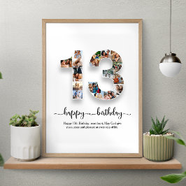 13:e födelsedag Poster fotokollage
