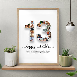 13:e födelsedag Poster fotokollage