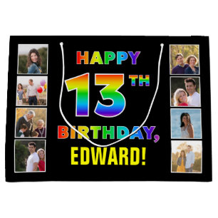 13:e födelsedag: Regnbågstext, Anpassningsbar Foto