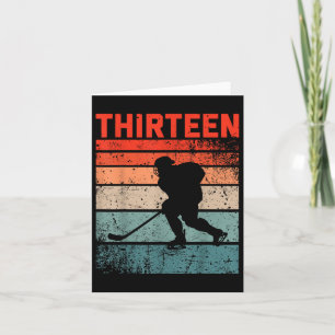 13:e födelsedag Retro Ice Hockey 13 år gammal Boy Kort