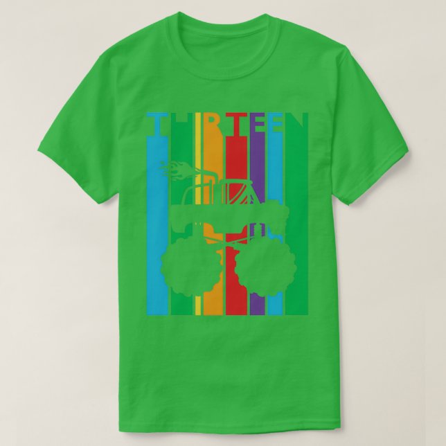 13:e födelsedag Retro Monster Lastbil 13-åring T Shirt (Design framsida)