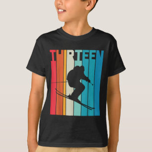 13:e födelsedag Retro Ski Älskare Skier 13 år O T Shirt