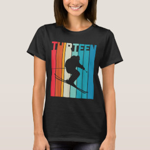 13:e födelsedag Retro Ski Älskare Skier 13 år O T Shirt