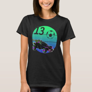 13:e födelsedag Retro Stil Rocket Rc Fotbil Lea T Shirt