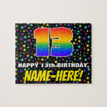 13:e födelsedag - Roligt, färgstark stjärna Fält M