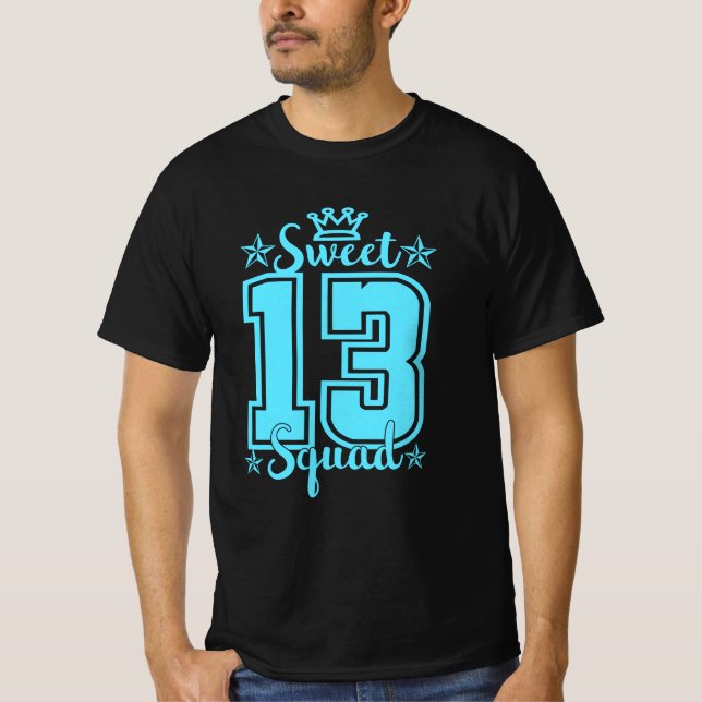 13:e födelsedag-sötad 13:e fyrkantsdagen t shirt (Framsida)