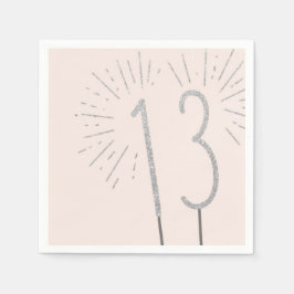 13:e födelsedag Sparkler Napkins Pappersservett