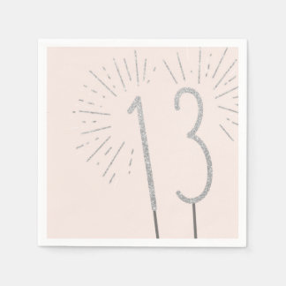 13:e födelsedag Sparkler Napkins Pappersservett