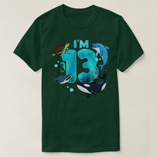 13:e födelsedag under havet t shirt (Design framsida)