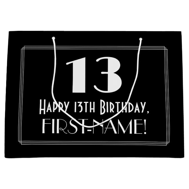 13:e födelsedagen: Art Deco Inspired Stil 13, Namn (Framsidan)