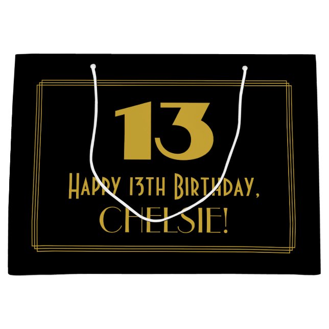 13:e födelsedagen — Art Deco Inspired Titta "13" & (Framsidan)