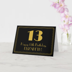 13:e födelsedagen: Art Deco Inspired Titta "13" + Kort