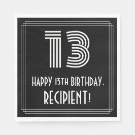 13:e födelsedagen: Art Deco Inspired Titta "13" +  Pappersservett