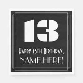 13:e födelsedagen: Art Deco Inspired Titta "13" +  Pappersservett