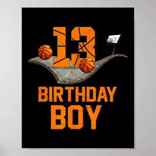 13:e födelsedagen Basketball Jersey 13-årig pojke Poster