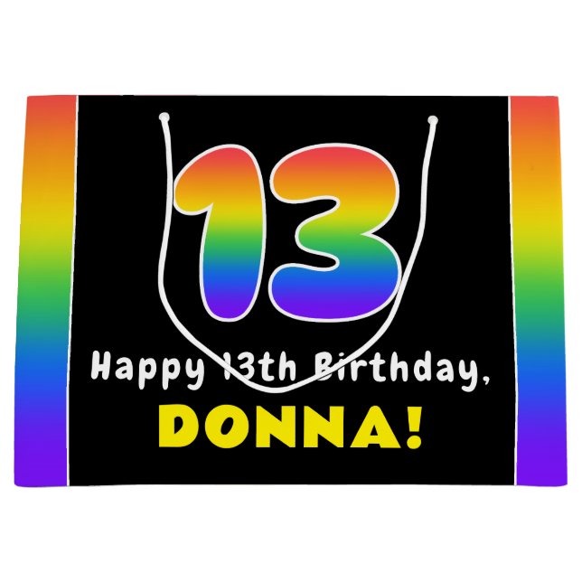 13:e födelsedagen: Färgfullt regnbåge nr 13, anpas (Framsidan)