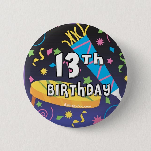13:e födelsedagen knapp (Framsida)