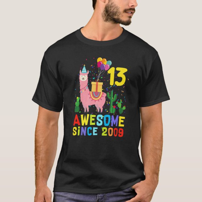 13:e födelsedagen Llama Llamazing Fantastisk sedan T Shirt (Framsida)
