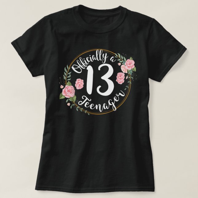 13:e födelsedagen officiell tonåring tonåring flic t shirt (Design framsida)