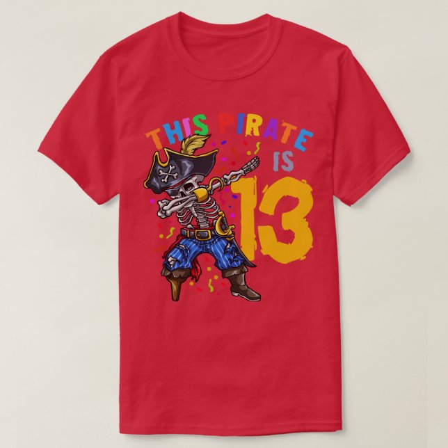 13:e födelsedagen Pirat T Shirt (Design framsida)