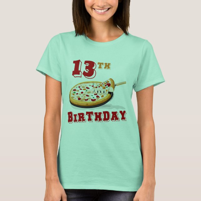 13:e födelsedagen: Pizza Party Tee (Framsida)