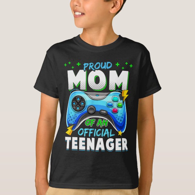 13:e födelsedagen Proud Mamma Officiell Teenager V T Shirt (Framsida)