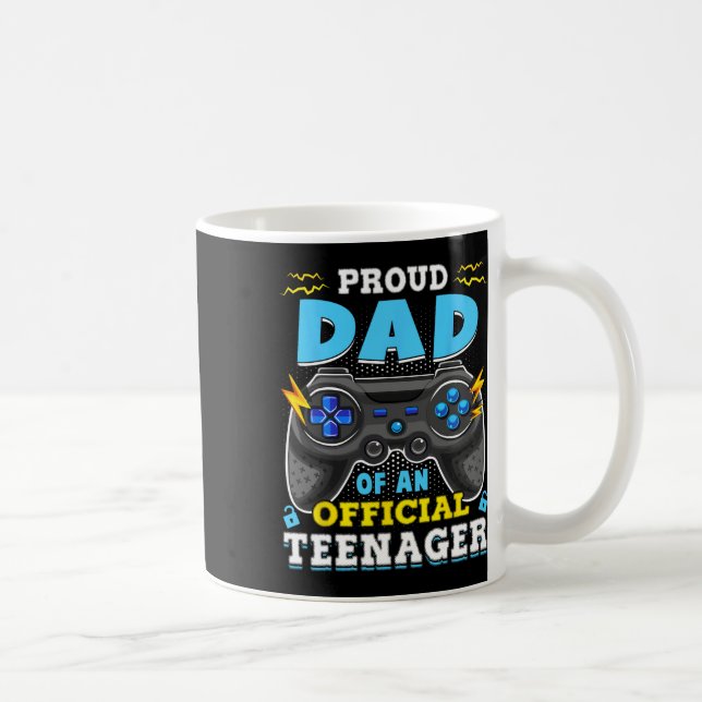 13:e födelsedagen Proud Pappa Officiell Teenager V Kaffemugg (Höger)