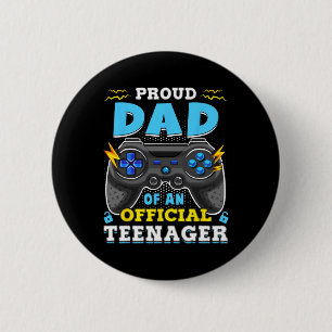 13:e födelsedagen Proud Pappa Officiell Teenager V Knapp
