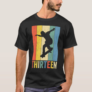 13:e födelsedagen Retro Skateboard Skater Boys Kid T Shirt