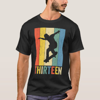 13:e födelsedagen Retro Skateboard Skater Boys Kid T Shirt