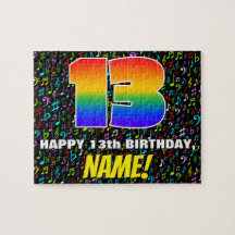 13:e födelsedagen - Roligt, färgstarka musiksymbol