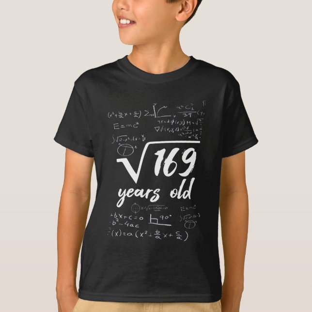 13:e födelsedagen, Square Root of 169, 13 Years Ol T Shirt (Framsida)
