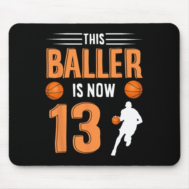 13:e födelsedagsbasket - den här bollen är nu 13 musmatta (Framsidan)
