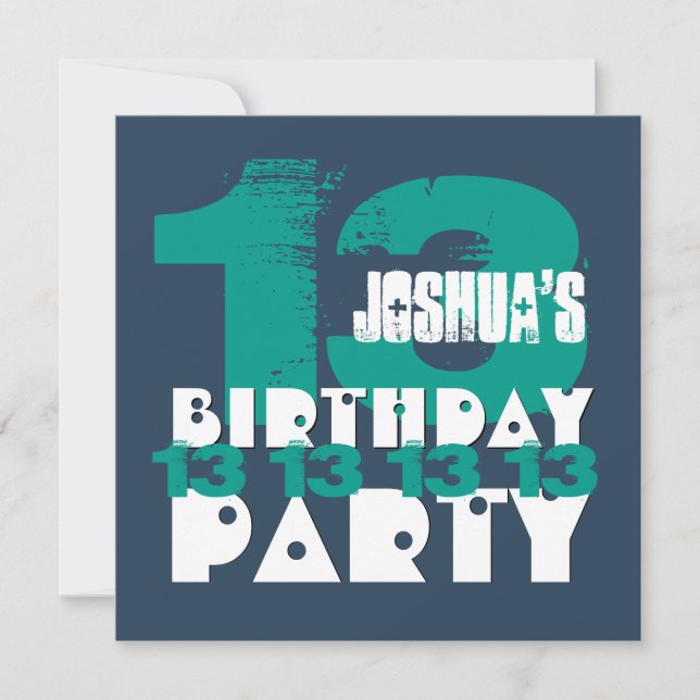 13:e Födelsedagsfesten, 13:e året gammal Grunge Z1 Inbjudningar (Framsida)